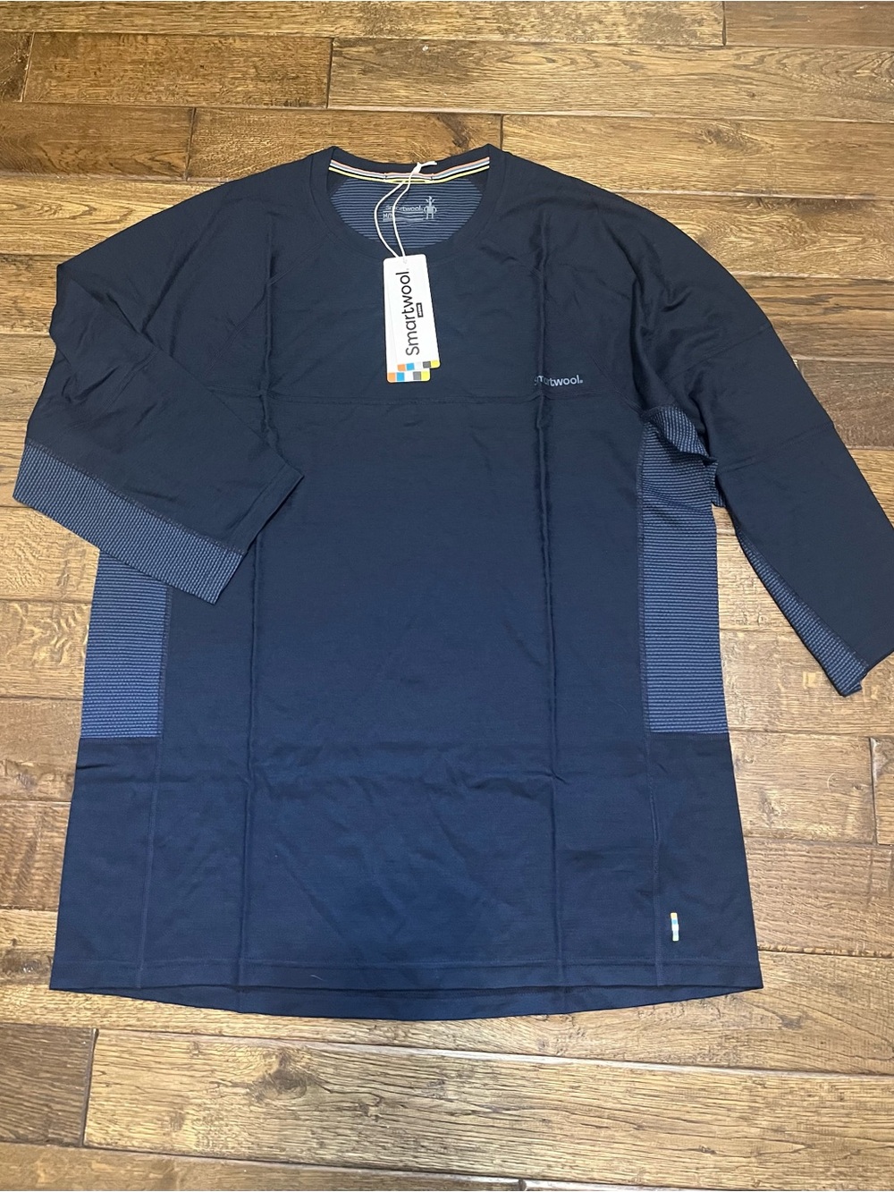 NWT Smartwool Men’s Navy Crew Neck 3/4 sleeve Mountain bike jersey